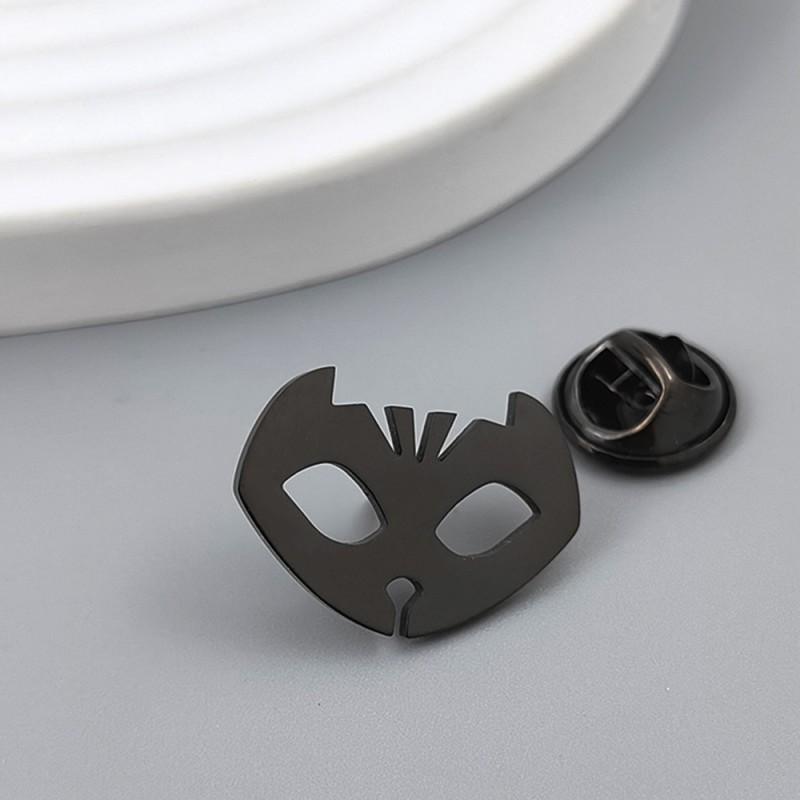 

European American Cat Mask Brooch Cufflinks Halloween Creative Personality Unisex Suit Coat Accessories 14k