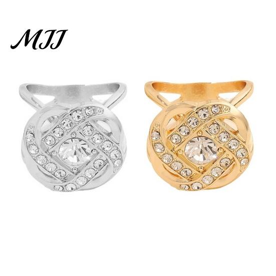 Smooth Sliding Scarf Ring Twist Knot Ring, Rhinestone Holder Decorative Knotted Slide for Women Neckerchiefs Shirts Shawls Buckle