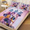 3pcs K-Pop Demon Hunters Print Coreless Bed Sheet Set Multiple Sizes Soft Bed Cover Bedroom Bedding Decoration Machine Washable