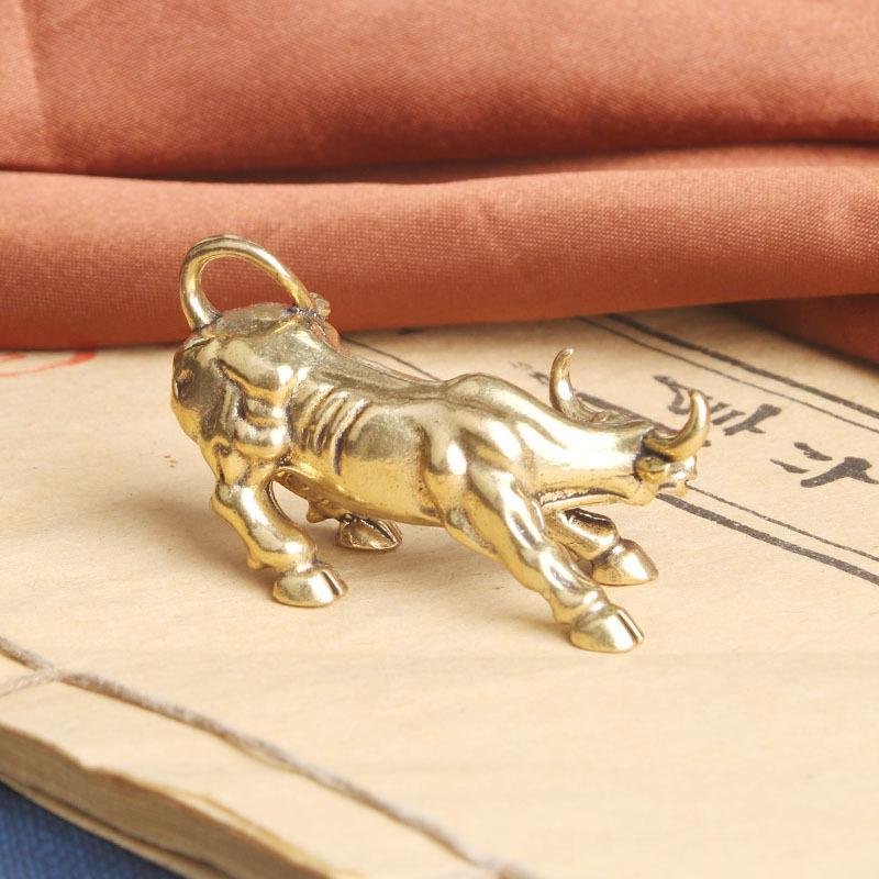 Brass Bull Wall Street Cattle Sculpture Copper Cow Statue Mascot Exquisite Crafts Ornament Office Decoration Business Gift