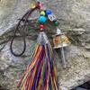 Handwoven Tibetan Prayer Tassel Pendant Tassel Spinning Wheel Keyring  Tourism Commmemorative
