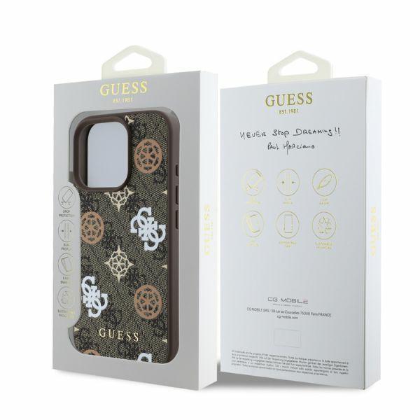 Guess Guhmp16Lp4Pwpw Iphone 16 Pro6.3 Brązowy/Brown Hardcase Peony On 4G Background Magsafe