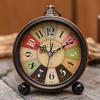 Alarm Clock Retro Clock Metal Table Style Silent Bedside Stylish Clock Living Room Bedroom European Simple Table Clock