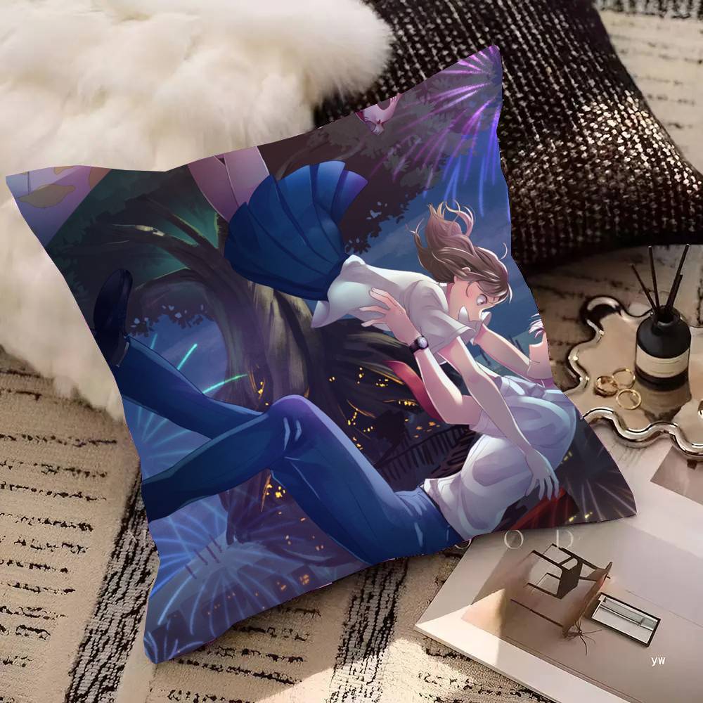 Anime Movie A W-Whisker Away Pillow Case Fashion Square Pillowcase Bedroom Sofa Room Ins Decoration Leisure
