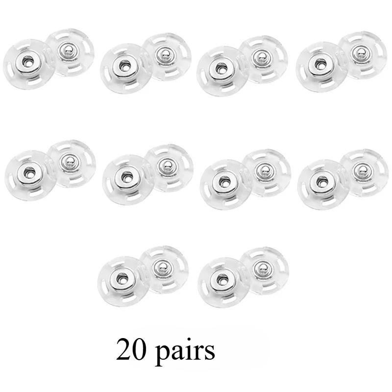 10-30 Paires Bouton Pression Rond Transparent Invisible Acrylique Bouton Caché Manteau Pull Bébé Vêtements DIY Accessoires de Couture