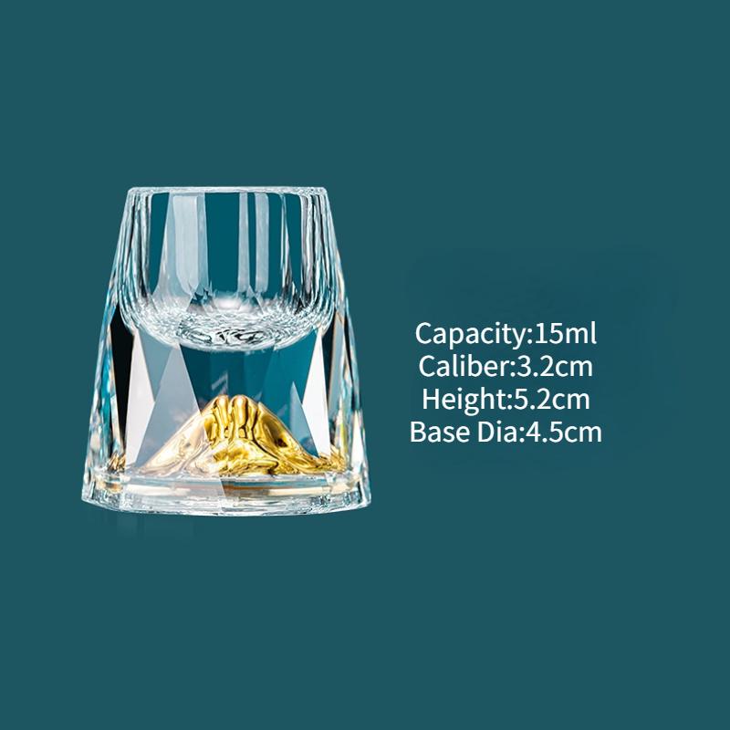 1/2Pcs Shot Glass Crystal Gold Foil Shot Glasses Chinese Style Sake Glasses For Wine Vodka Glasses Double Glass Wine Cup For Bar