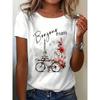 Fashion Bonjour Paris Text Print Short Sleeve Printed T Shirt  Casual Clothing Women's T-Shirt Graphic Clothing Top Tee