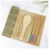 Kit de sushi - EXZACT - Ensemble 8 pièces - Tapis en bambou - Pagaie et épandeur de riz - Baguettes incluses