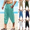 Pantaloncini da Uomo in Poliestere Cotone 3/4 Estivi Larghi Pantaloni da Sudore Tinta Unita Uomo Hip Hop Ampi Lunghi Streetwear 2XL