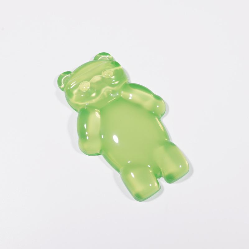 

1 шт. Силиконовая подставка под запястье в виде медведя, однотонная, прозрачная, мультяшный коврик для мыши, большой, водонепроницаемый и грязеотталкивающий, 3D-подставка 14.8X9.3CM зелёный