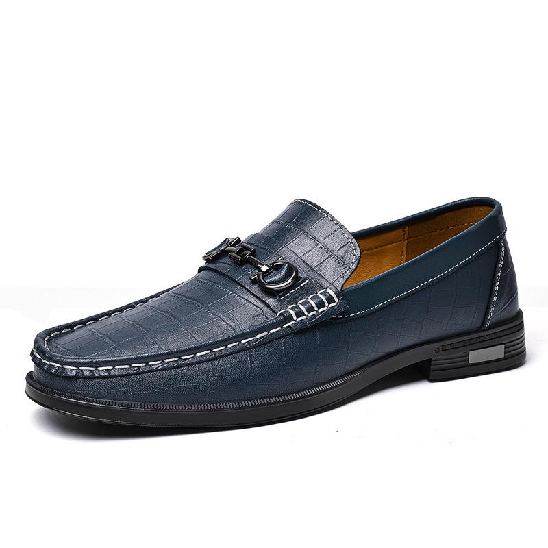 Men s Large Leather Loafers - Top Layer Cowhide, Business Casual Slip-on Shoes Size 47