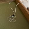 Brushed water drop love pendant, pull-out necklace, simple and high-end sweater chain, niche cold wind necklace jewelry