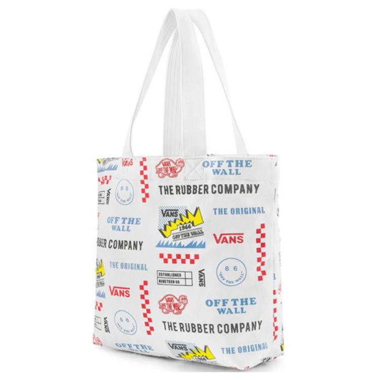 Vans Fun Graffiti All-Over Print Polyester Tote Shoulder Bag Unisex bags Off-White White VN0A5F1OZH6