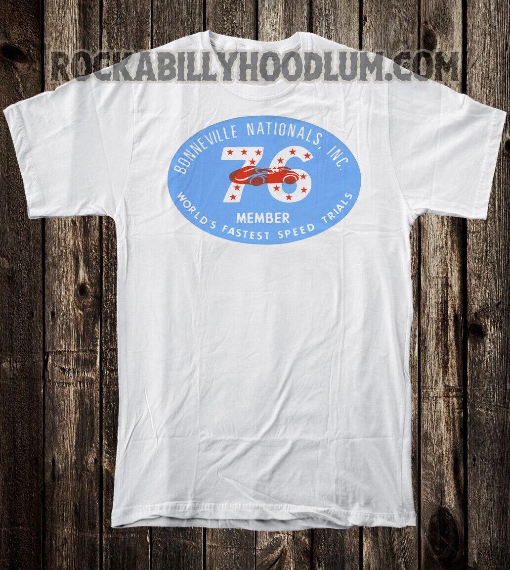 

Retro Hot Rod T Shirt Tee Racing Bonnevile Speed Trials Salt Flats 76 Member S