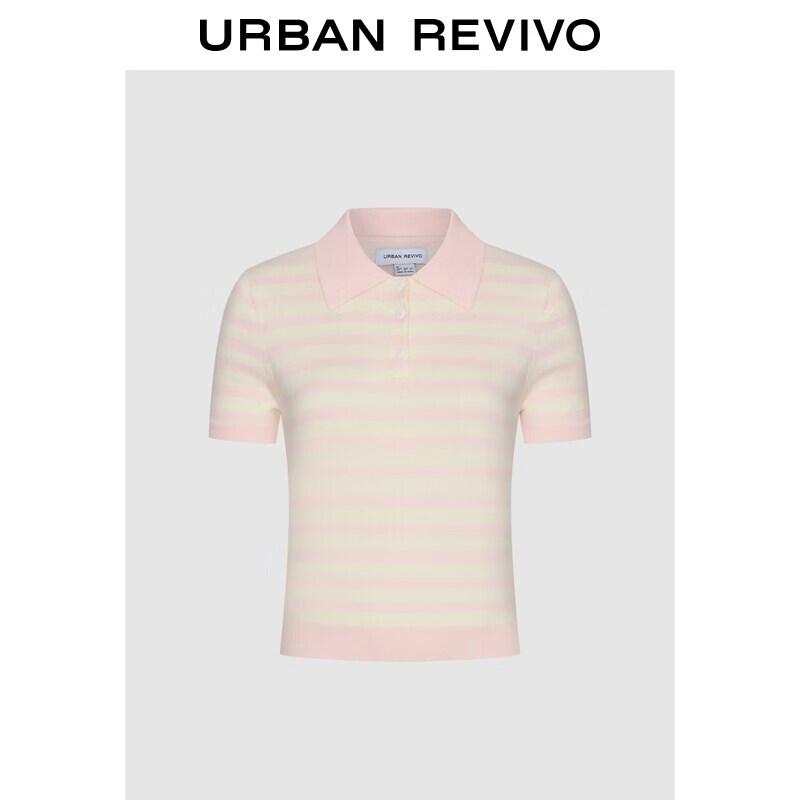 UR Women s Striped Polo Knit Shirt S