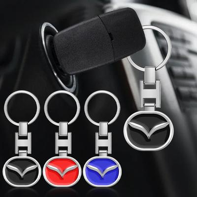1Pcs Car Emblem Keychain Key Ring Accessories For 3 6 CX5 2 CX3 CX9 MX5 RX8 Axela Demio MS CX5 2 Axela Demio Atenza MS GJI GH BK MP