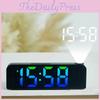 Digital Led Alarm Clock With Rgb Color Projection For Bedroom Decor