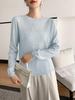 Women's 100% Cashmere Round Neck Loose Pullover Sweater, Long Sleeve, Solid Color Knitwear for Autumn/Winter