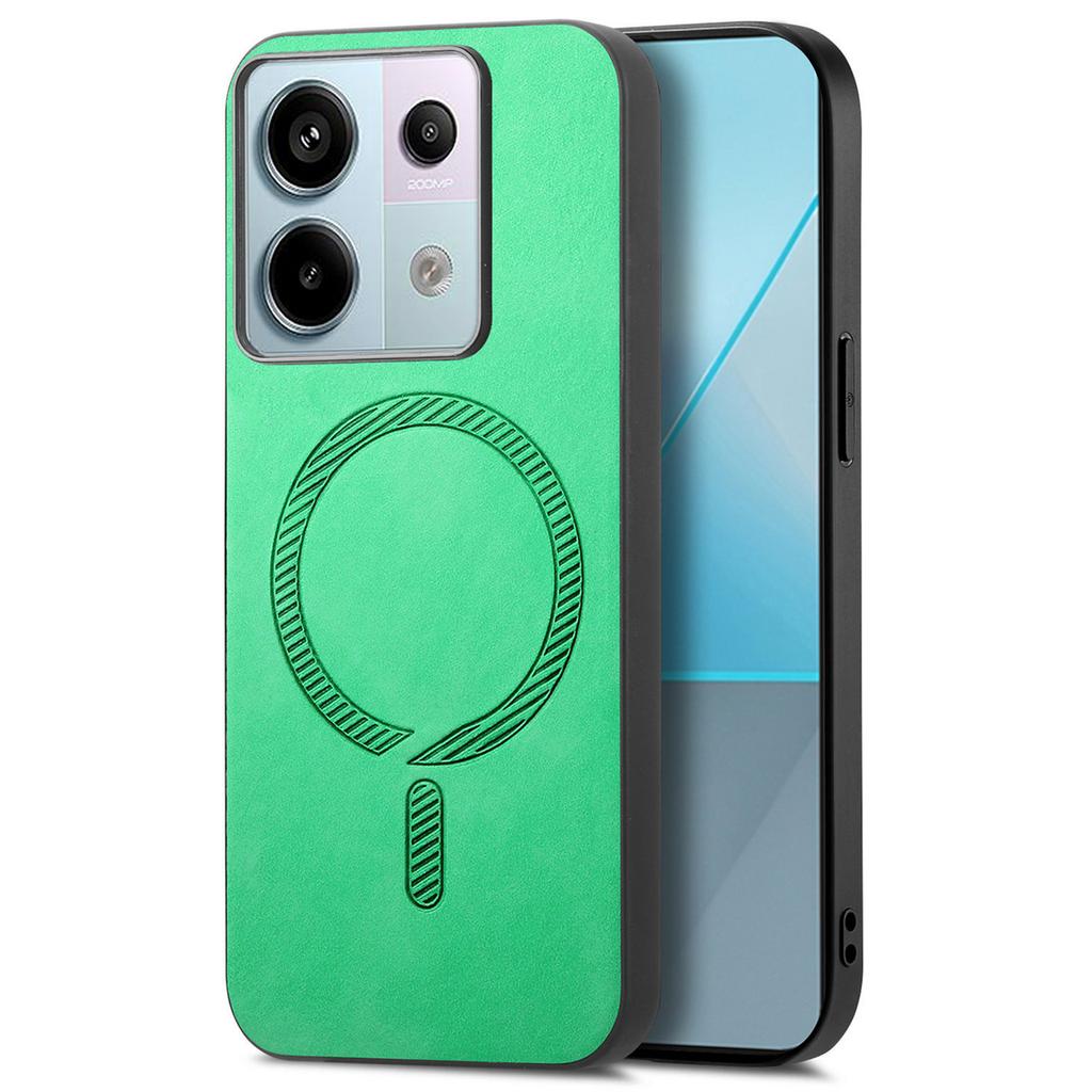 B1 For Xiaomi Poco X6 5G/Redmi Note 13 Pro 5G Leather Back Case Compatible with MagSafe Skin-Touch Phone Cover