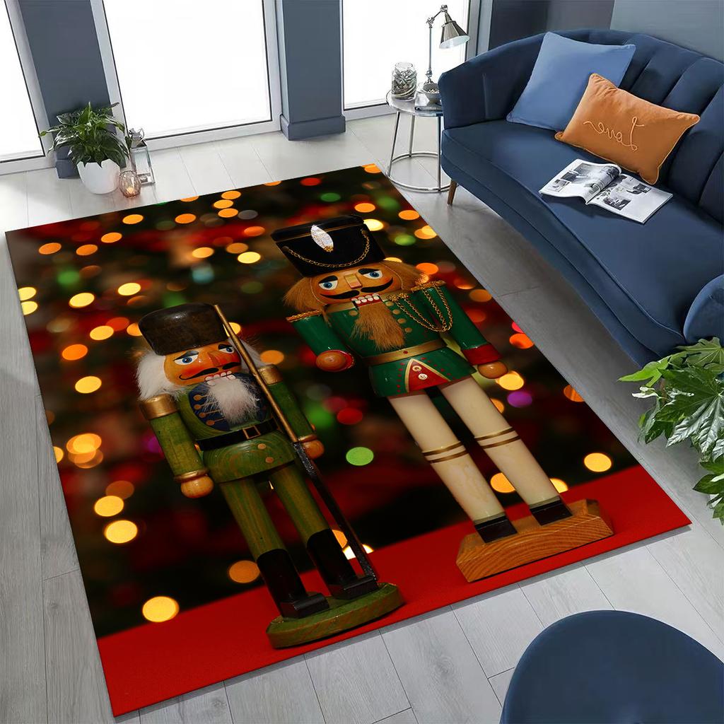 2026 New Nutcracker Merry Christmas Tree Cartoon Puppet Gift Carpet Rug for Bedroom Living Room Sofa Home Doormat Decor,Non-slip