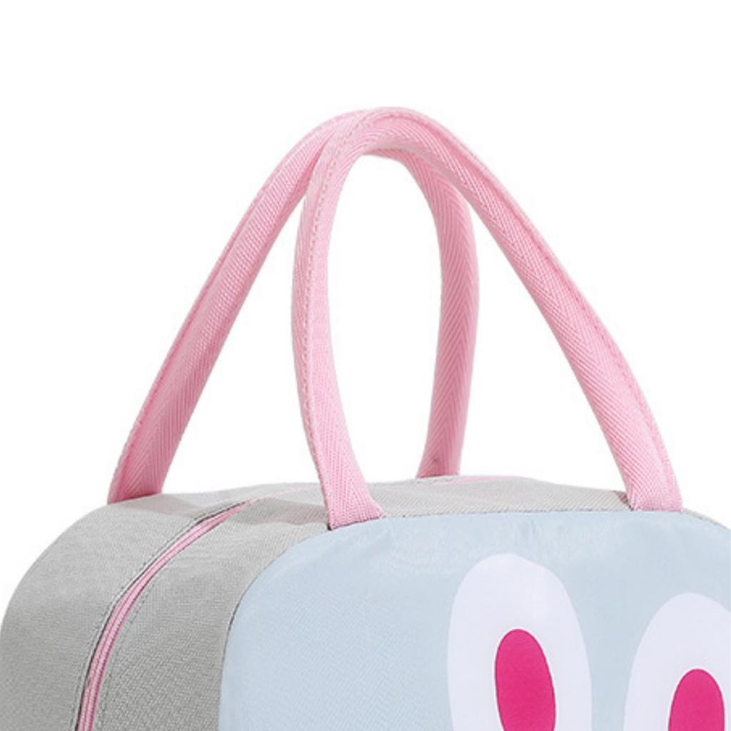 Isolierte Lunchtasche Große Kapazität Tragbar Tragbar Niedliche Bento-Box-Tasche für Kinder Schüler Schule Picknick Hase Leicht