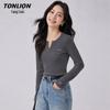 Maglia a maniche lunghe da donna TonLion, girocollo, vestibilità aderente, strato base