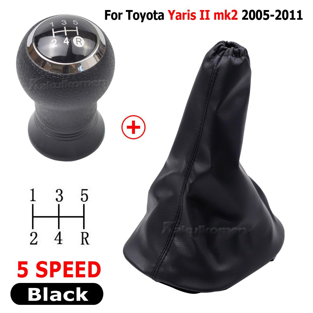 For Toyota Yaris II 2 MK2 2005 2006 2007 2008 2009 2011 Gear Shift Knob Shifter Lever Stick Gaiter Boot Cover Cars Accessories