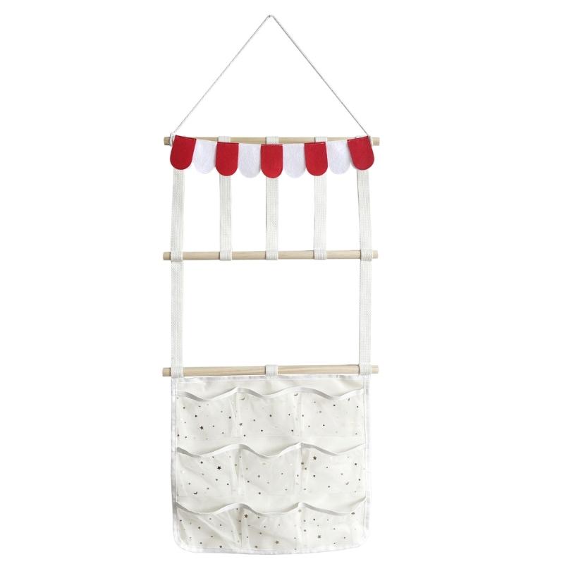 Durable Wooden Hair Bowknot Storage Rack Featuring Fabric Hook For Organizing Headbands Clips And Hair Accessories