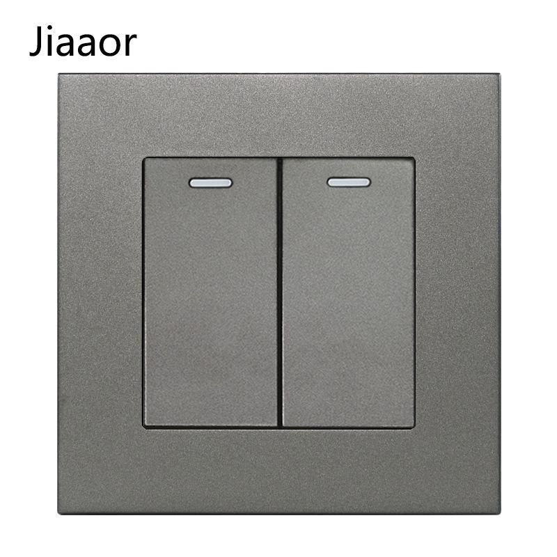 Grey British Standard Double Gang Switch Socket with USB & Type C - Hong Kong/Macau Compatible, Concealed 86 Type