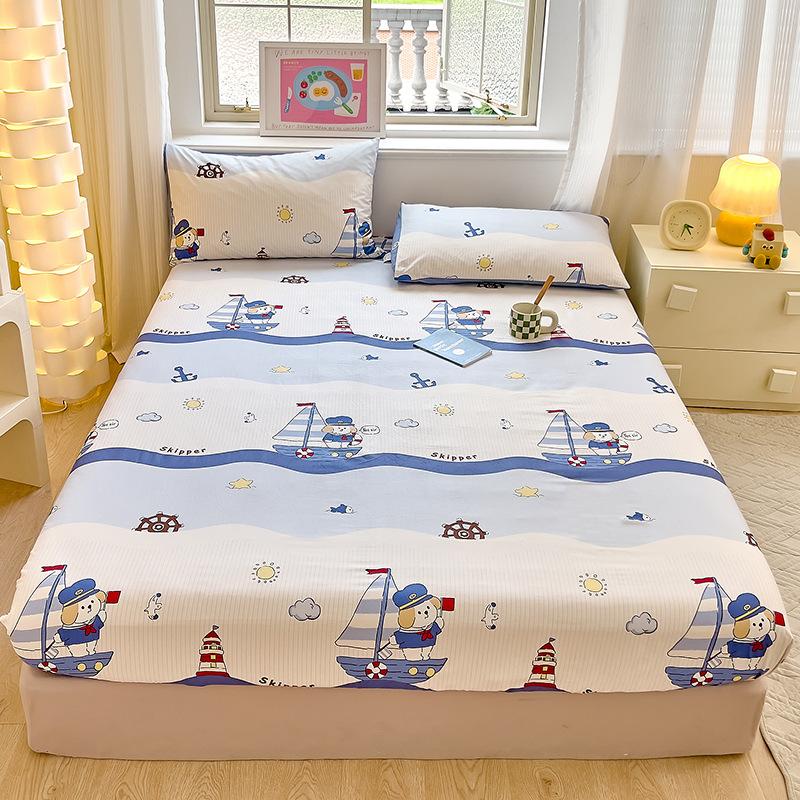 Reine Baumwolle Einzel- und Doppelbett Tasche Matratzenschoner Reine Baumwolle Spannbettlaken Staubdichter Bettschutz