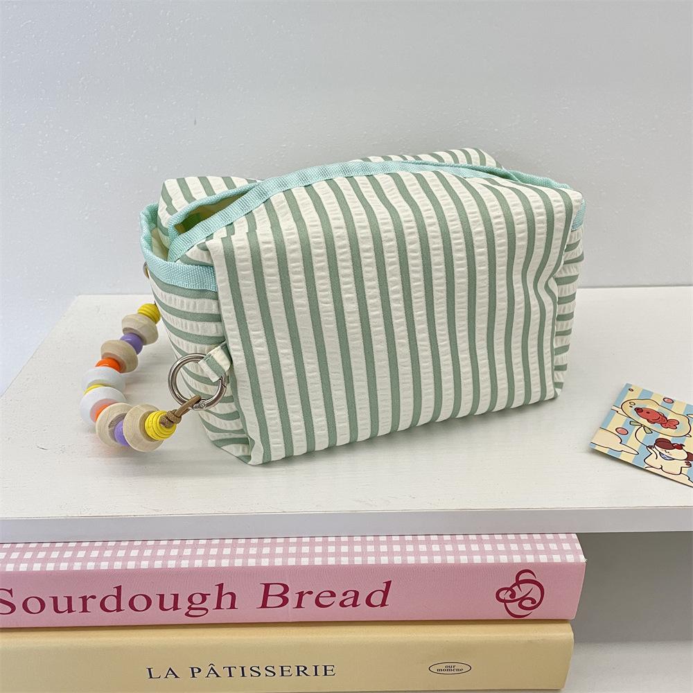 

Classic Contrast Color Stripe Women s Storage Bags Beading Chain Design Ladies Tissue Box Portable Simple Female Handbag Clutch зелений