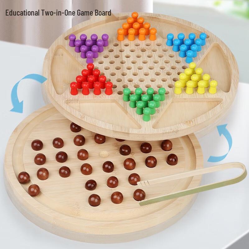 Brangdy 2-in-1 Wooden Board Game Set