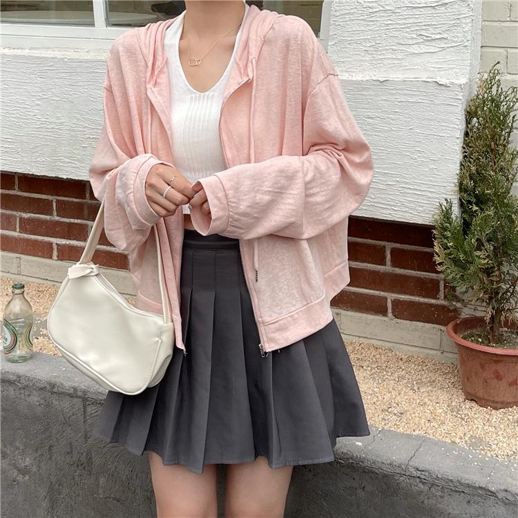 Dámský letní kardigan s ochranou proti slunci 2022 - Tenký, s dlouhým rukávem, volného střihu, módní, ke všemu, se zipem