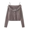 Fashion Style 2023 New Fall Women's Clothing Sexy Style off-the-Shoulder Sling Jacket Knitting Uwj930008