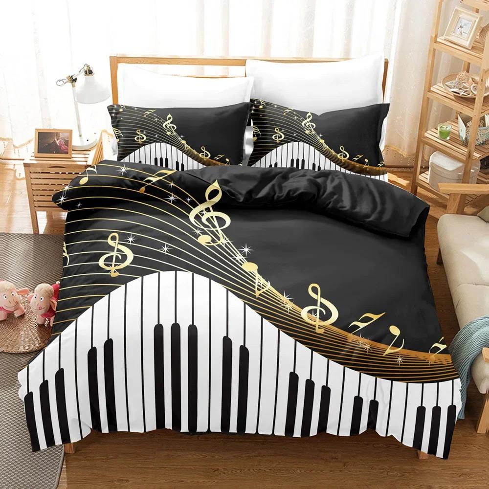 Beding Set Adult Peoples Winter Music, Guitar Comfortable Quilt Cover Set Children Kids,twin Ful Quen King Bedrom Set Home Textile House De Couete