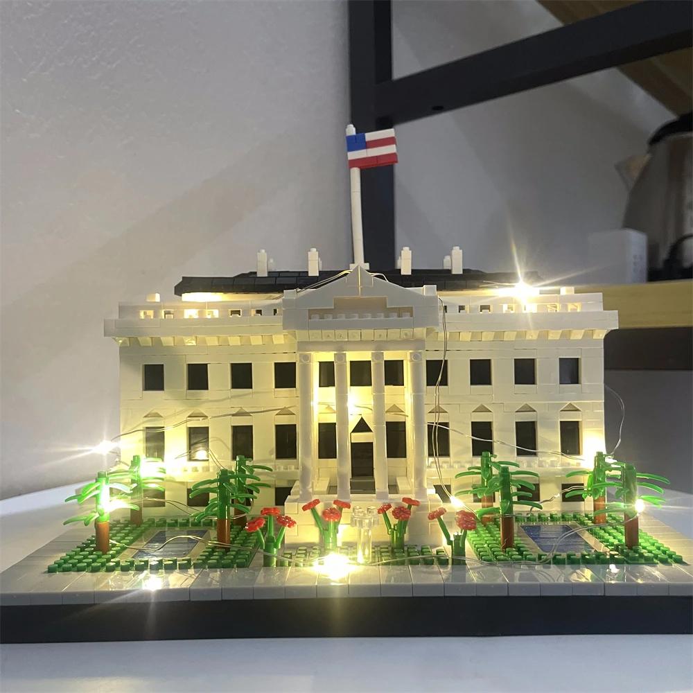 Knew Built Micro Mini Building Block with USB LED Light White House Toy Architecture Model Ideal Decorative Piece Home Office