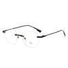 Anti Blue Light Women Frameless Glasses Men Photochromic Retro Frameless Computer Vintage Polygon Eyewear