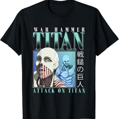 Attack On Titan Season 4 War Hammer 90's Collage Anime T-Shirt