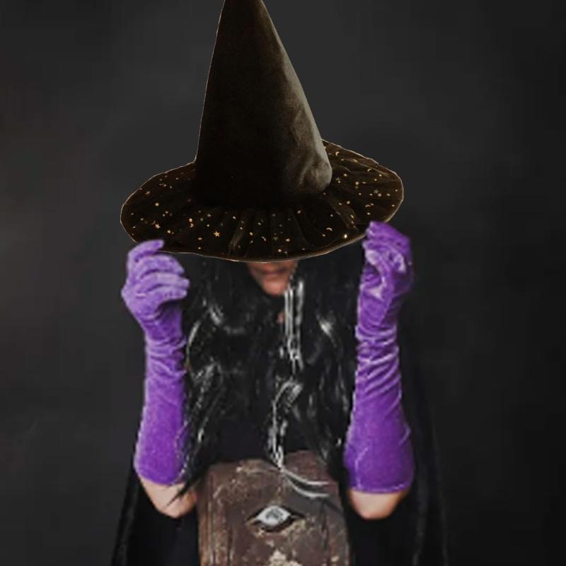 Adult Size Halloween Hat Magical Themed Unisex Witch Hat Breathable Witch Hat for Halloween Party and Cosplay Event