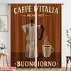 2pcs 2D flat printing Party Curtains Italian Coffee Cafe Milano Buongiorno Polyester Without Electricity 0 Perfect for Room