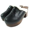 Great Sandals COCO Mark Sheepskin Black White Brown Women 36 G35368 Used