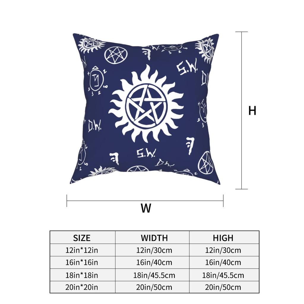 Supernatural Symbol Blue Pillowcover Home Decor Cushions Throw Pillow for Home Polyester Double-sided Printing Gift Idea