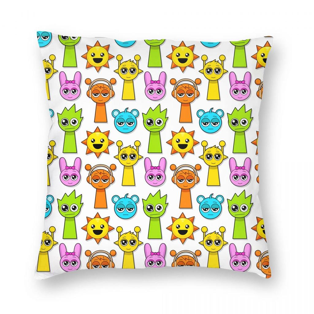 Cartoon Sprunki Game Pillowcase Printed Polyester Cushion Cover Gift Throw Pillow Case Cover Chair Square 40X40cm