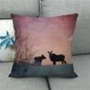 Fierce Wolf Wildlife Oil Painting Digital Printing Short Plush Pillow Covers For Car Sofa Office Cushion Cover Home Goods