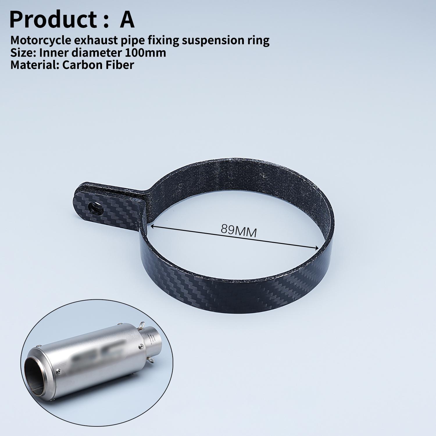 

Motorcycle exhaust system modification, carbon fiber clamp bracket, fixing ring hanger with clamp bracket, moto accessorie Type A