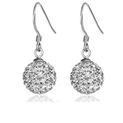 Popular Jewelry Rhinestone Ball Full Diamond Earrings Women's Ear Hook Earrings Version Fashionable Earring Jewelry