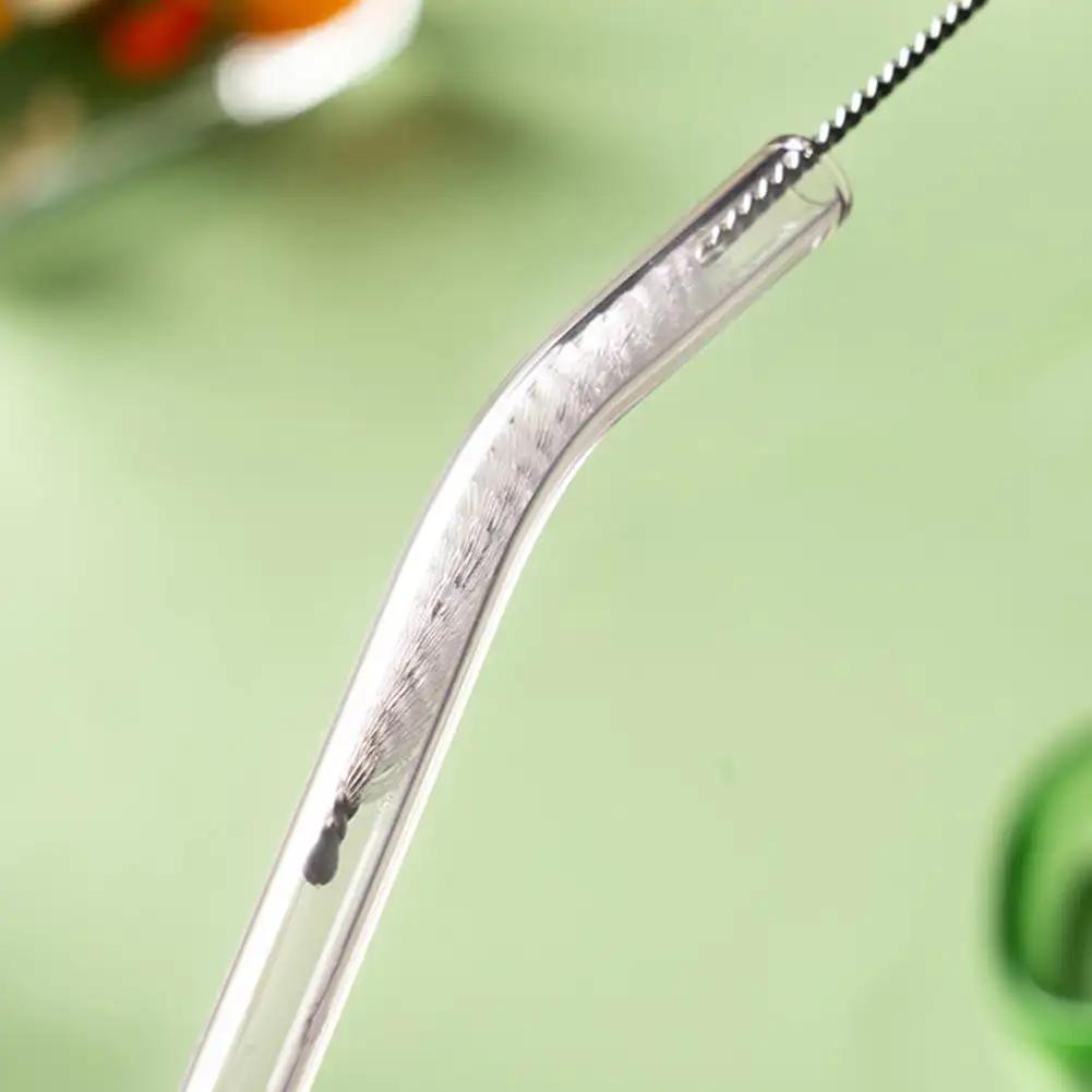 7PCS Reusable Transparent Glass Straws Eco Friendly Heat Resistant High Borosilicate Drinking for Juice Milk Coffee Bar Drinks
