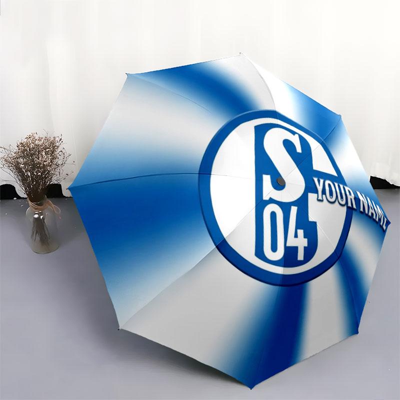 1 PC Automatic Folding Umbrella - FC Schalke 04 Custom Name Pattern, Portable & Foldable Design with 8 Ribs, Christmas Birthday Gifts