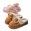 Cotton slippers home autumn and winter three-dimensional bow design multi-color versatile can be worn outside cotton mop thick bottom warm hair mop