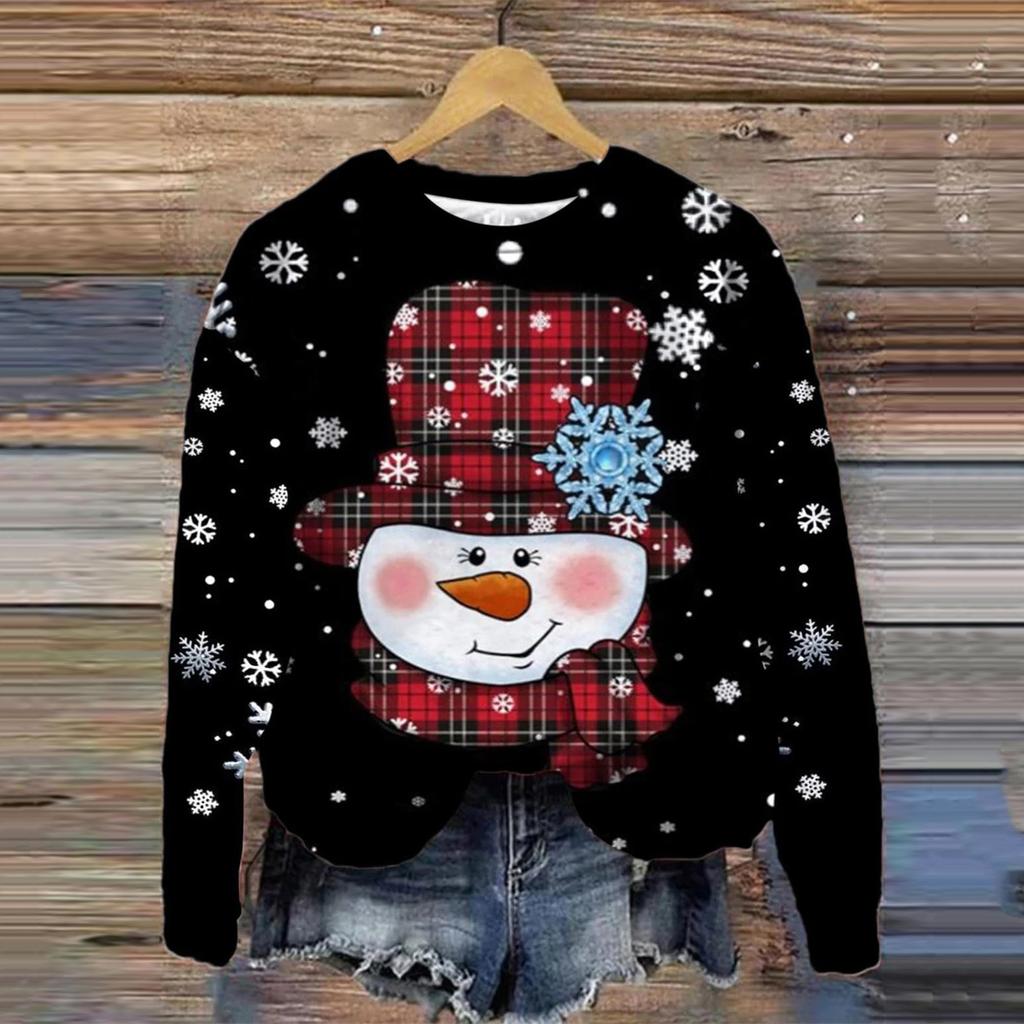 Sweats à capuche pour femmes Sweat-shirt imprimé Joyeux Noël tendance pour femmes Polaire Manches longues Pull Automne Ropa De Mujer